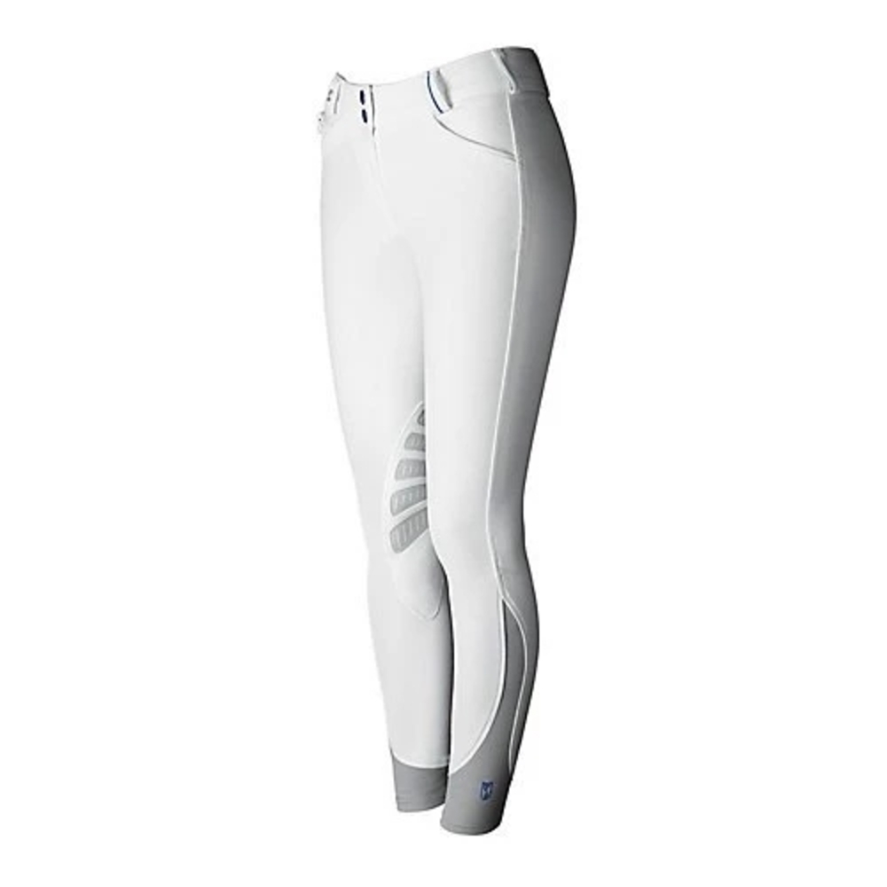 White Equestrian Breeches with Gray Accents